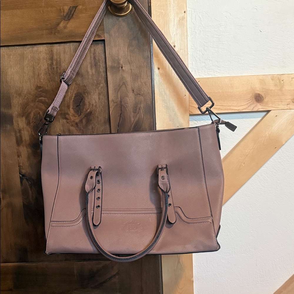 Elegant Mauve Leather Tote Bag